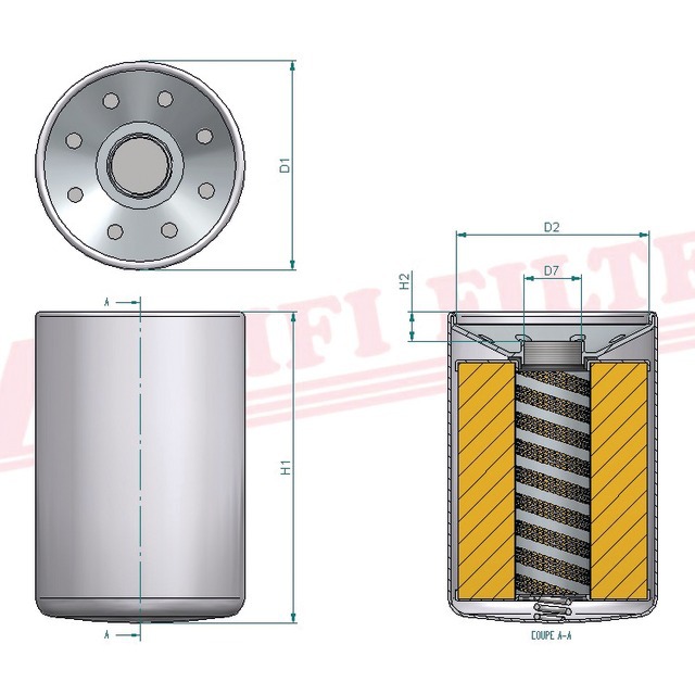Filtre A Gasoil Separateur D'eau SN 55023 Hifi Filter référence fournisseur HIFSN55023
